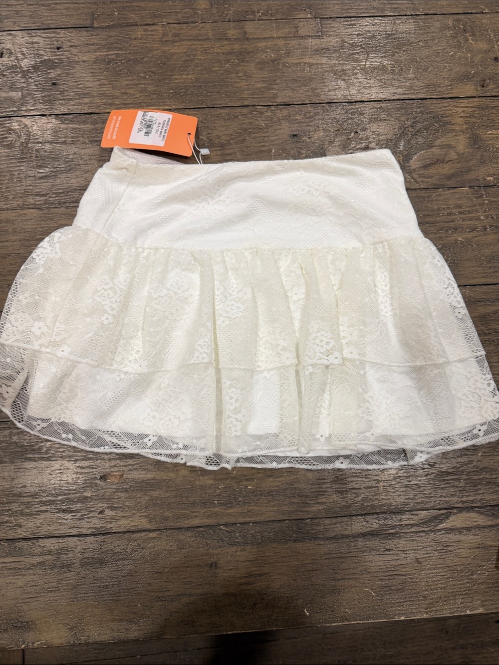 NWT Lace Tiered White Women's Skirt